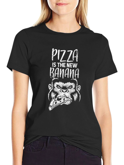Camiseta Negra Pizza is the New Banana