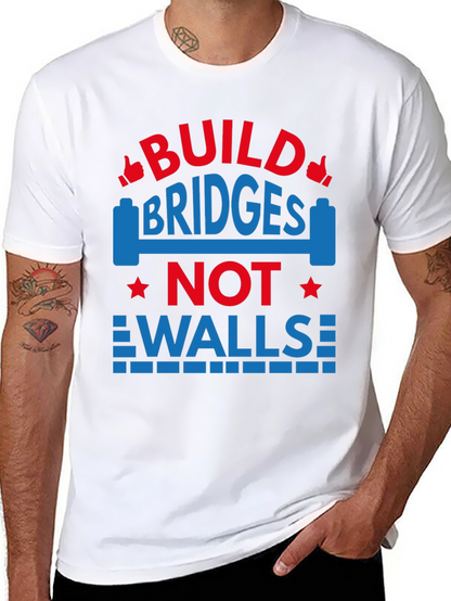 Camiseta Negra con Diseño Build Bridges Not Walls