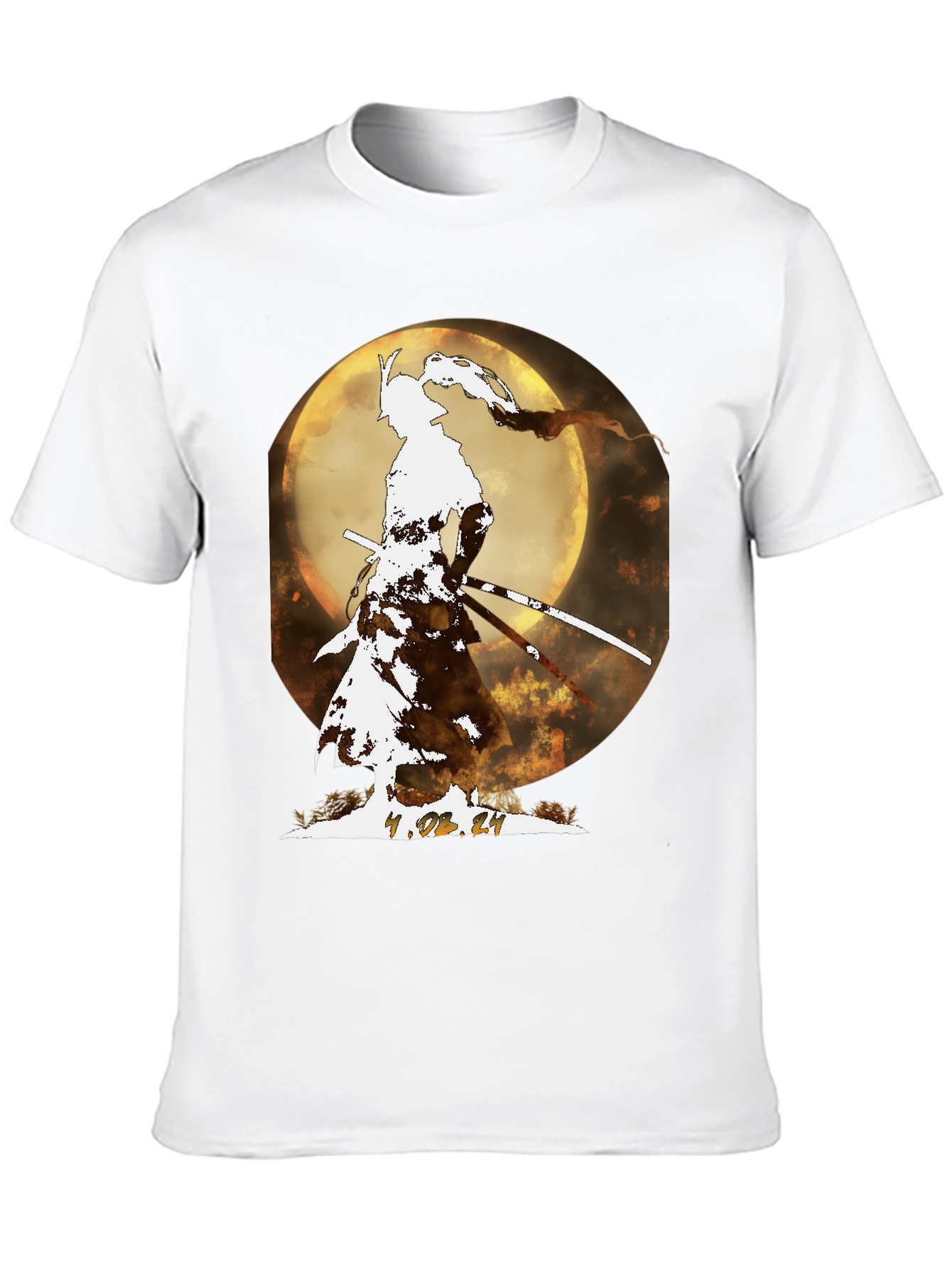 Camiseta Samurai Luna Llena - Diseño Exclusivo