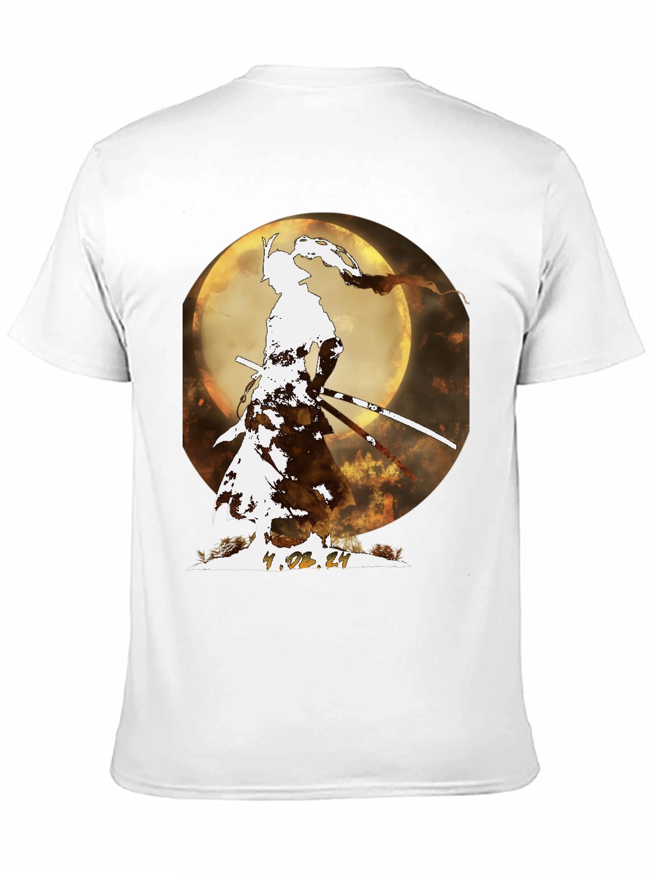 Camiseta Samurai Luna Llena - Diseño Exclusivo