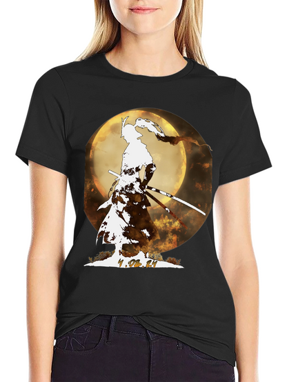 Camiseta Samurai Luna Llena - Diseño Exclusivo