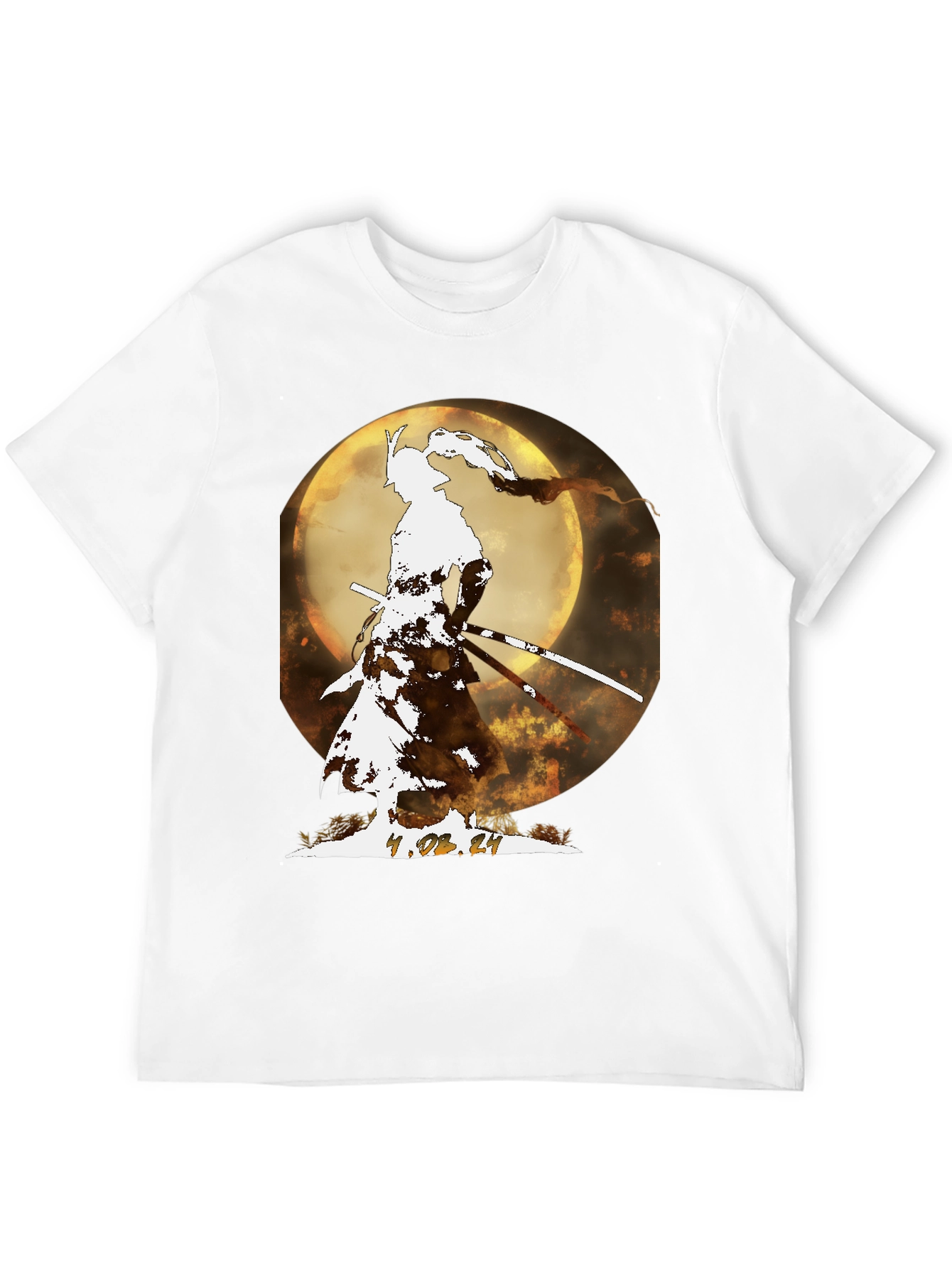Camiseta Samurai Luna Llena - Diseño Exclusivo