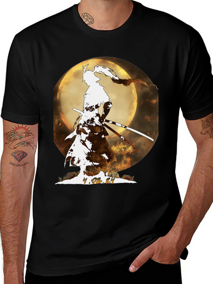 Camiseta Samurai Luna Llena - Diseño Exclusivo