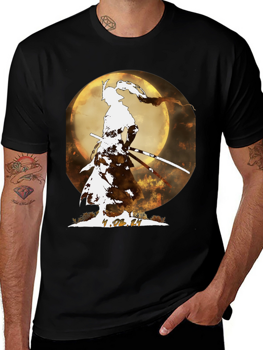 Camiseta Samurai Luna Llena - Diseño Exclusivo