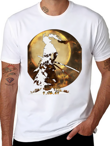 Camiseta Samurai Luna Llena - Diseño Exclusivo