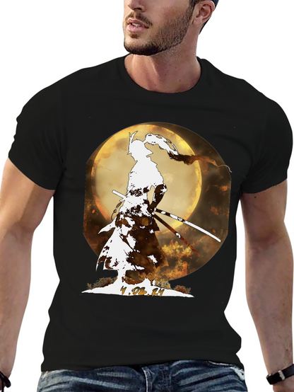 Camiseta Samurai Luna Llena - Diseño Exclusivo