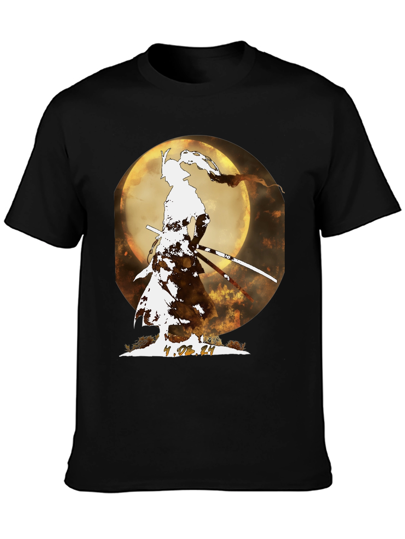 Camiseta Samurai Luna Llena - Diseño Exclusivo