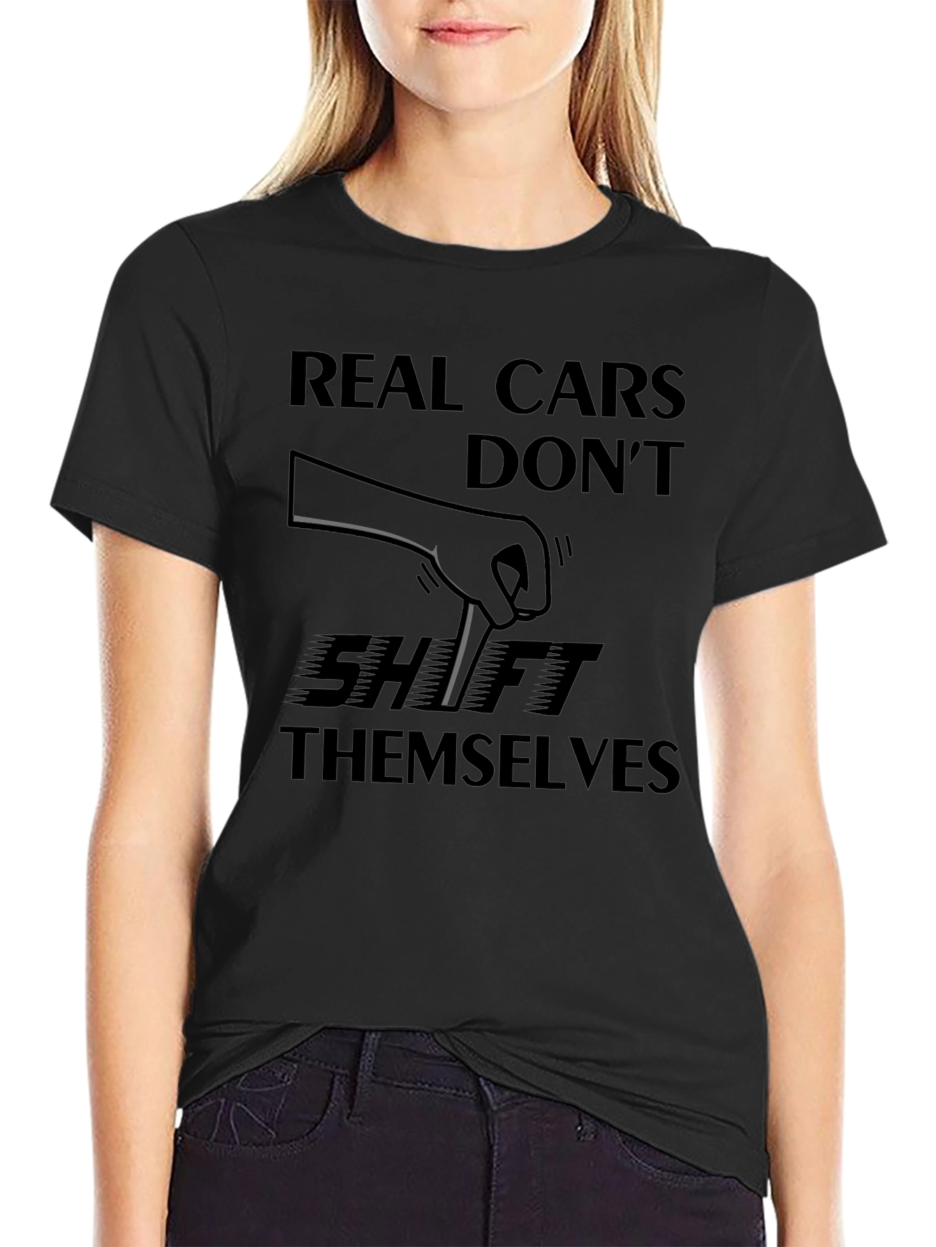 Camiseta Negra: ¡Los Coches Reales No Se Cambian Solos!