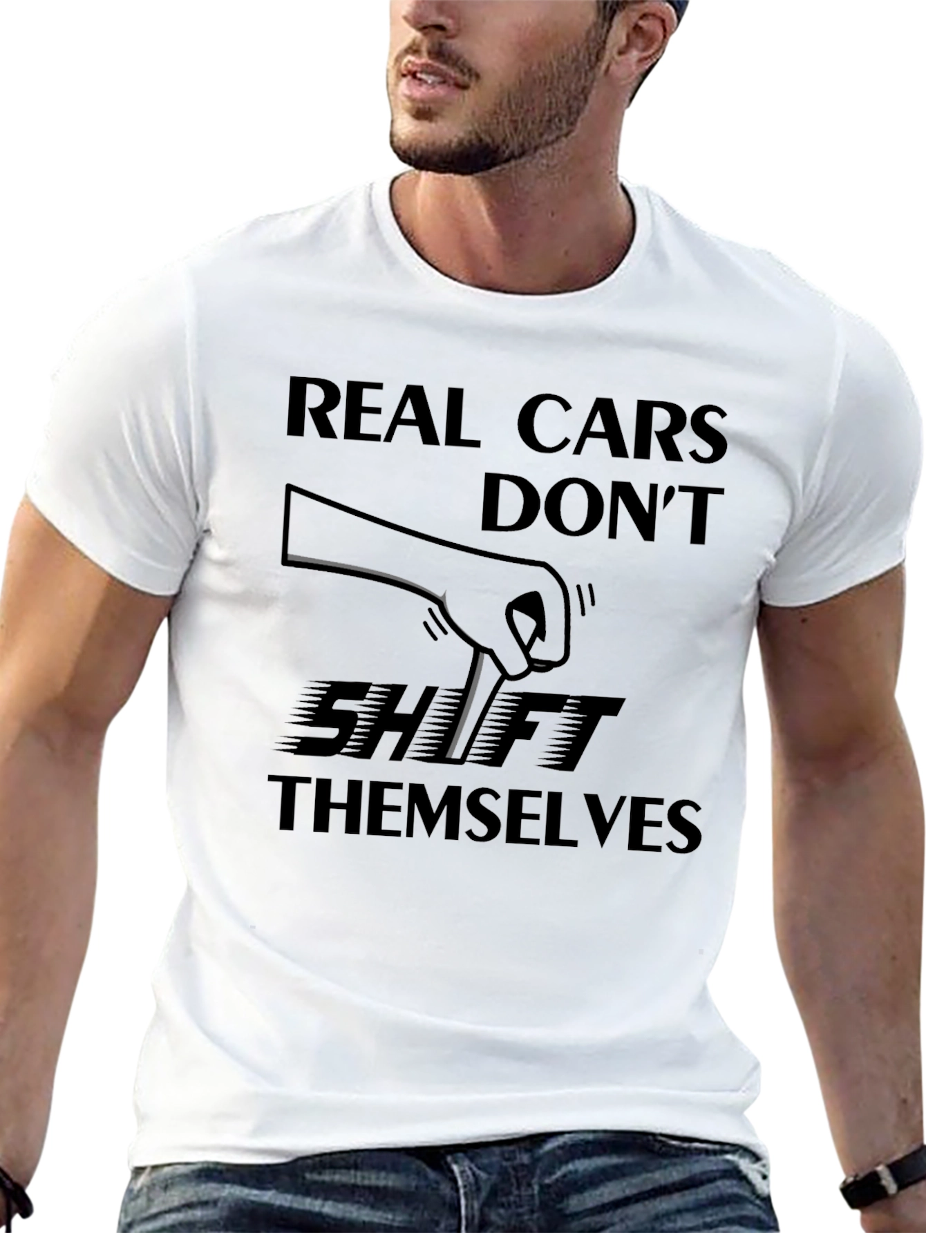 Camiseta Negra: ¡Los Coches Reales No Se Cambian Solos!