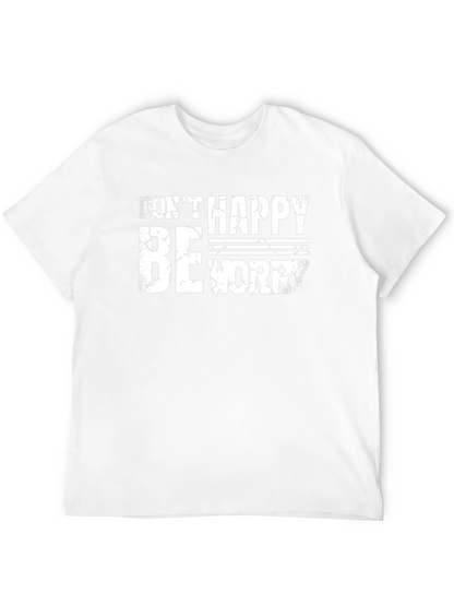 Camiseta Negra No Happy Be Worry para Hombre