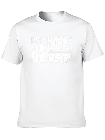 Camiseta Negra No Happy Be Worry para Hombre