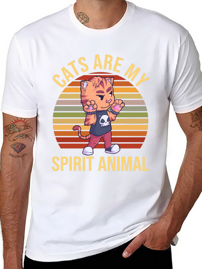 Camiseta Negra: Gato Animal Espiritual