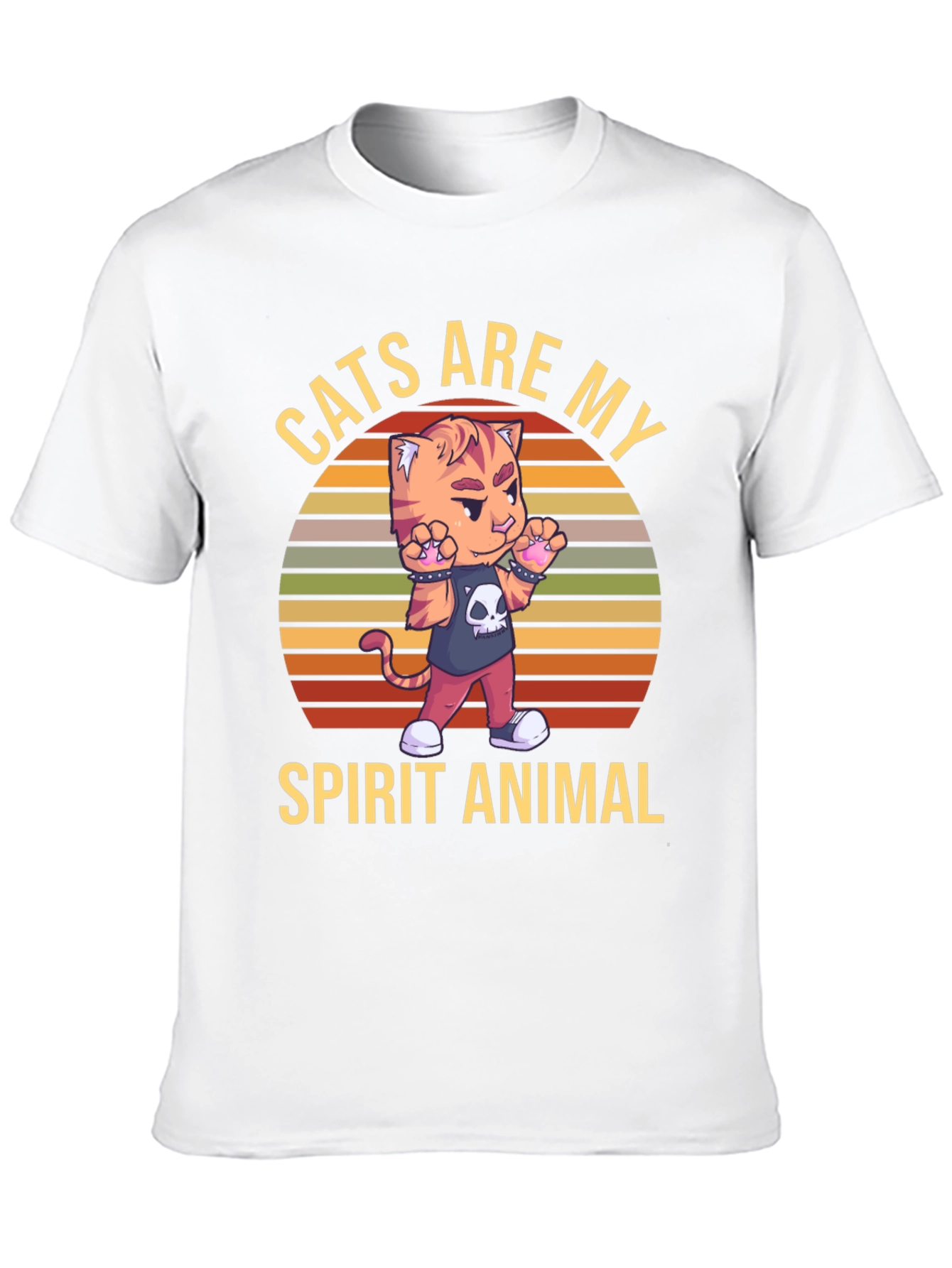 Camiseta Negra: Gato Animal Espiritual