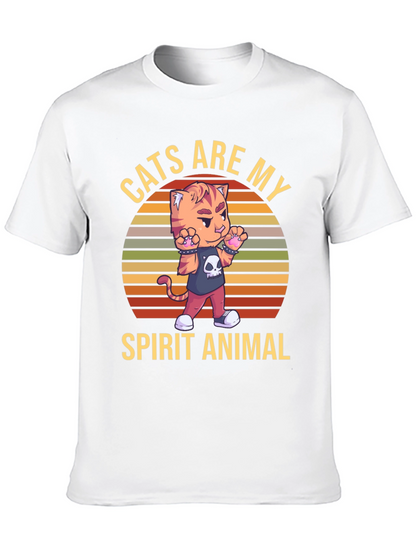 Camiseta Negra: Gato Animal Espiritual
