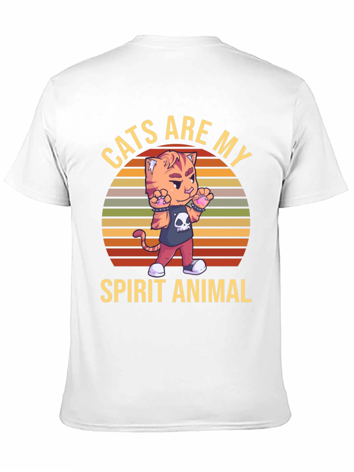 Camiseta Negra: Gato Animal Espiritual