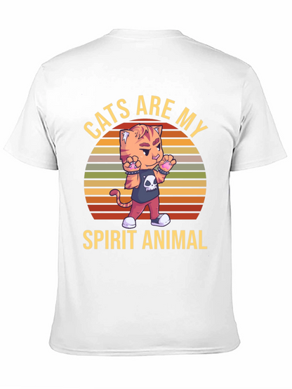 Camiseta Negra: Gato Animal Espiritual