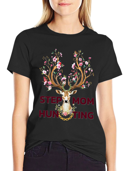 Camiseta Estampada Step Mom Hunting Ciervo Floral
