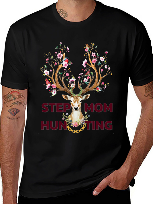 Camiseta Estampada Step Mom Hunting Ciervo Floral