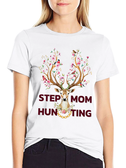 Camiseta Estampada Step Mom Hunting Ciervo Floral