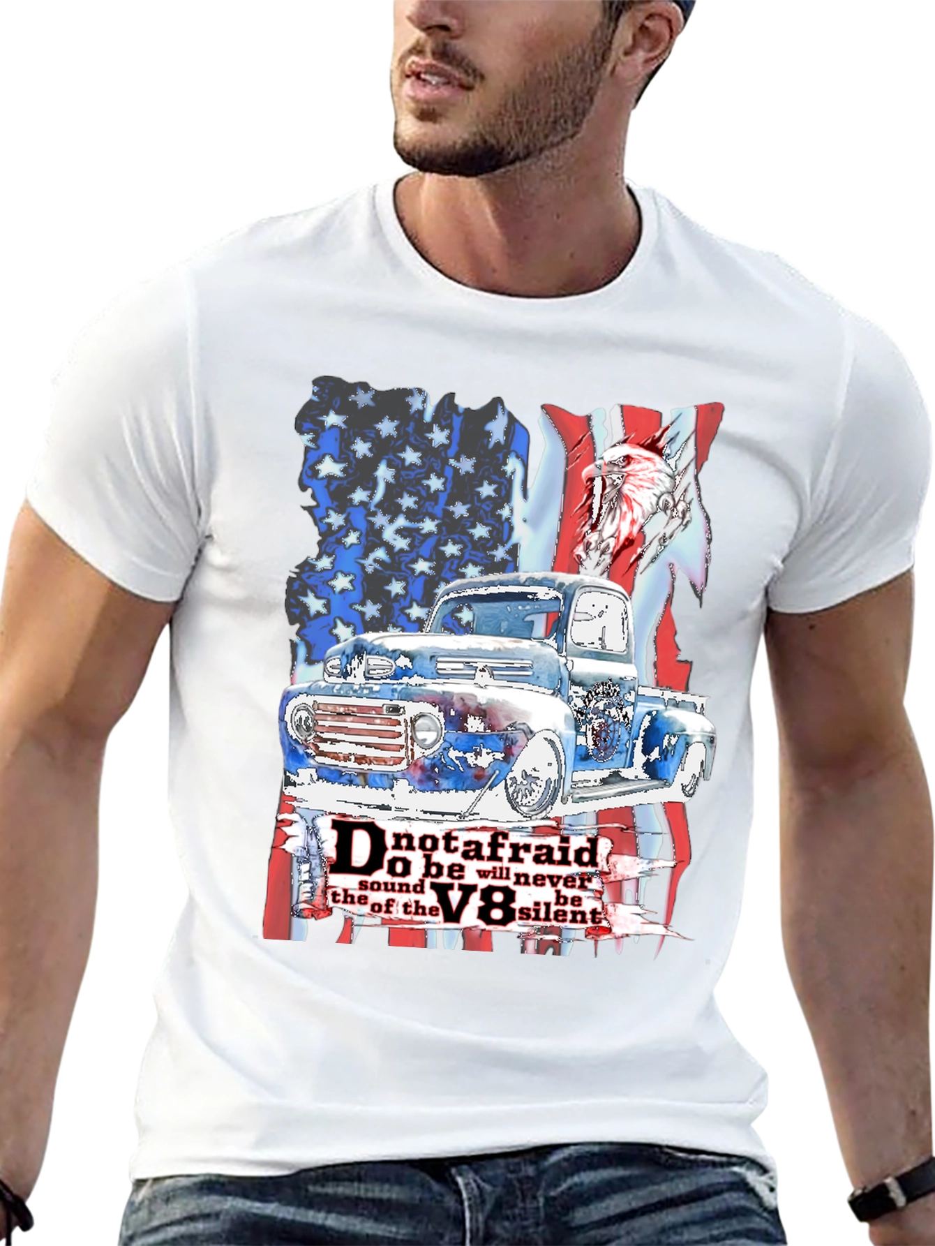 Camiseta Hombre: Clásico Americano Motor V8