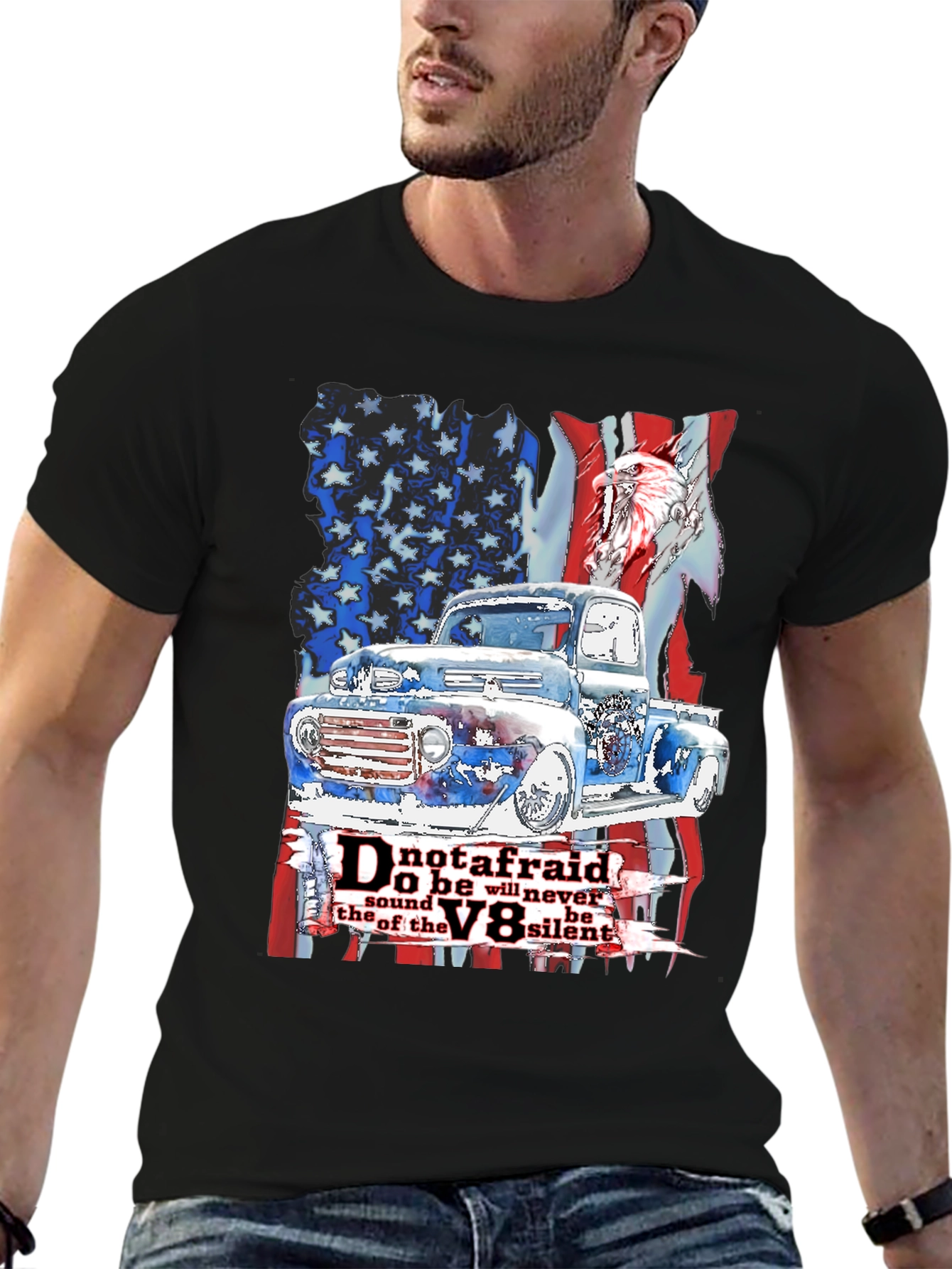 Camiseta Hombre: Clásico Americano Motor V8