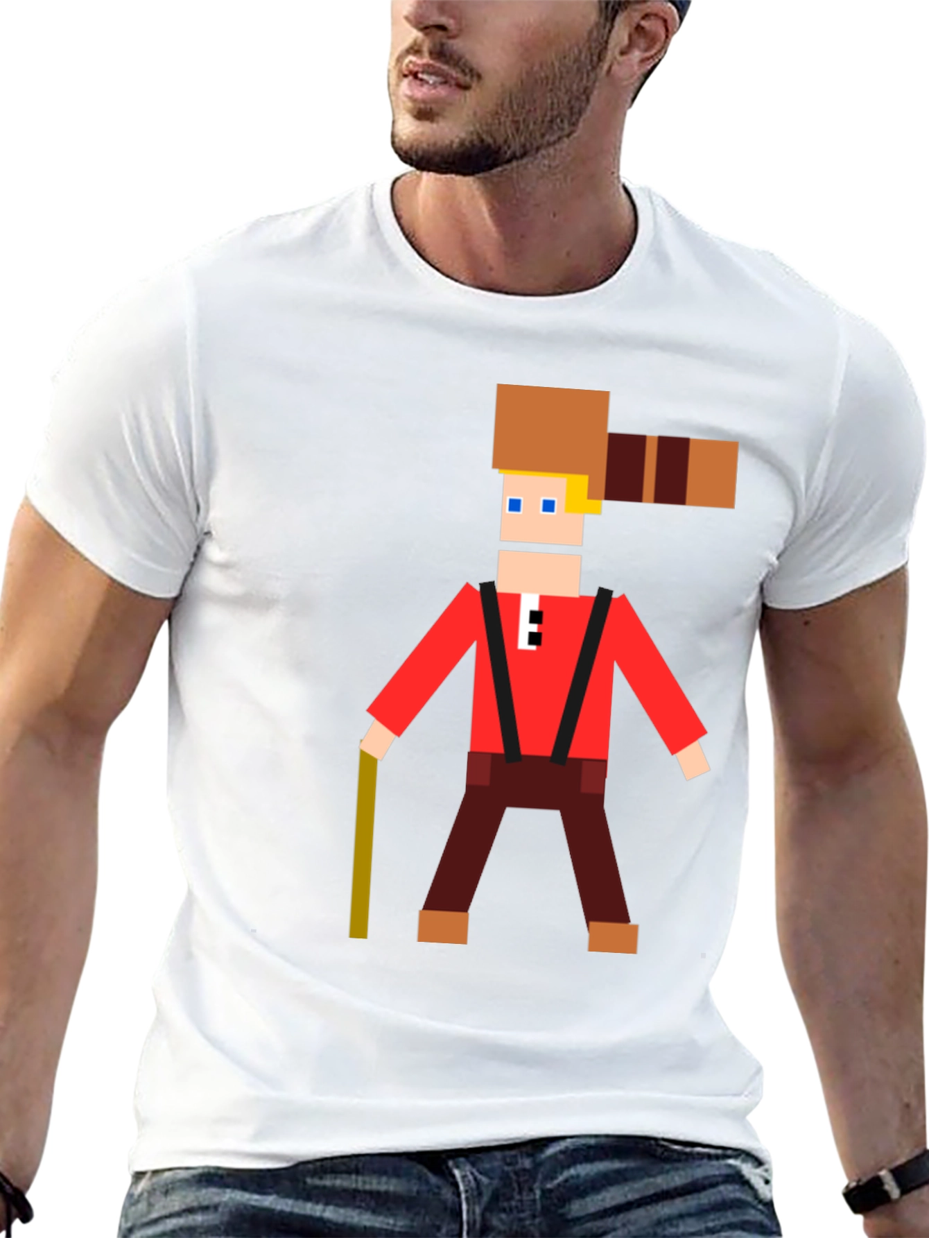 Camiseta Hombre Diseño Pixel Lumberjack
