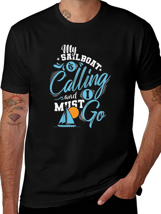 Camiseta Negra con Diseño de Velero para Amantes del Mar