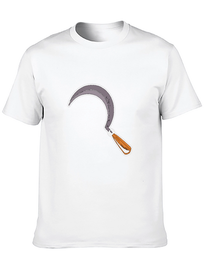 Camiseta Negra con Diseño de Hoz Estilizada