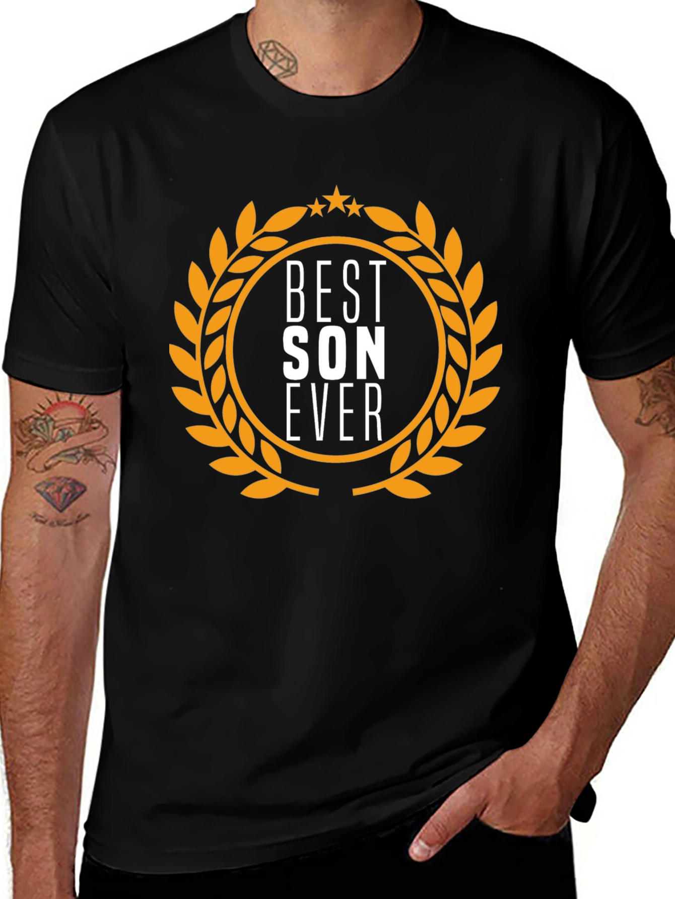 Camiseta Negra Best Son Ever - Regalo Ideal Hijo