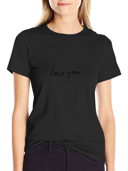 Camiseta Negra Love You Casual Hombre