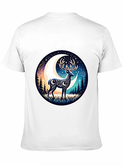 Camiseta Negra con Diseño de Ciervo Lunar