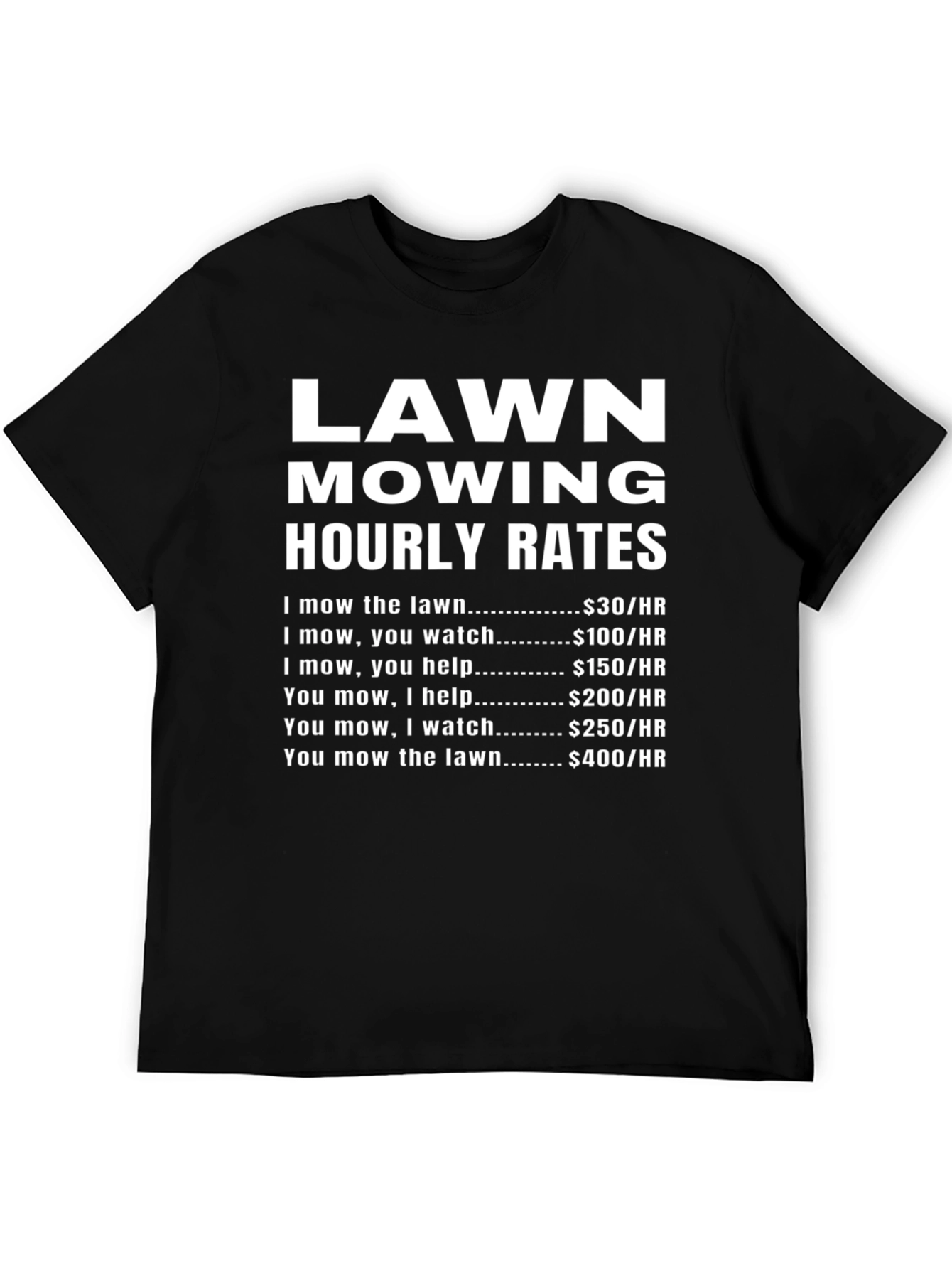 Camiseta Tarifas de Corte de Césped