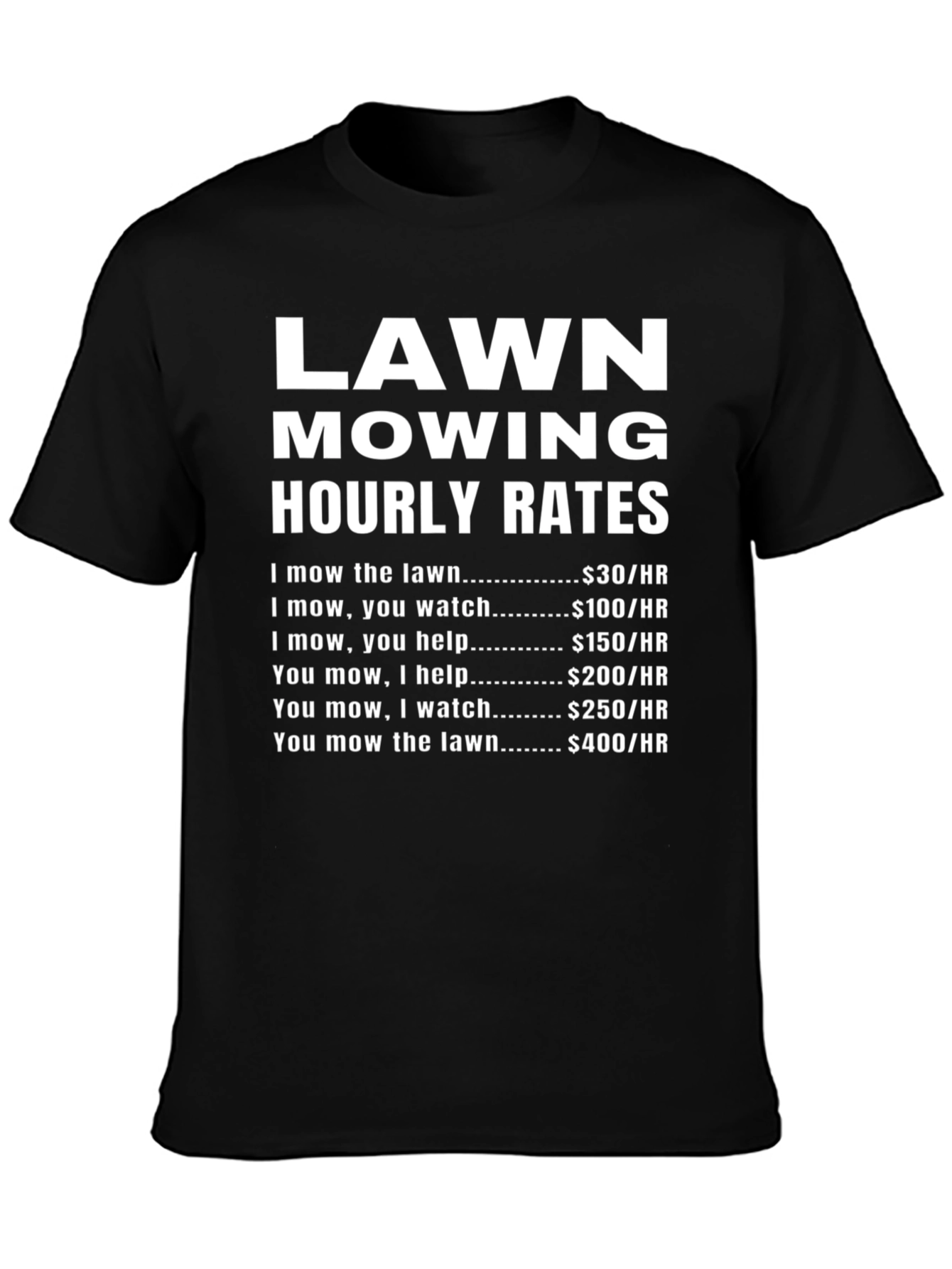 Camiseta Tarifas de Corte de Césped