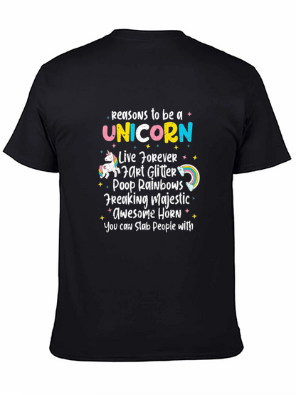 Camiseta Negra Unicornio Divertida