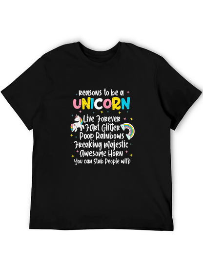 Camiseta Negra Unicornio Divertida