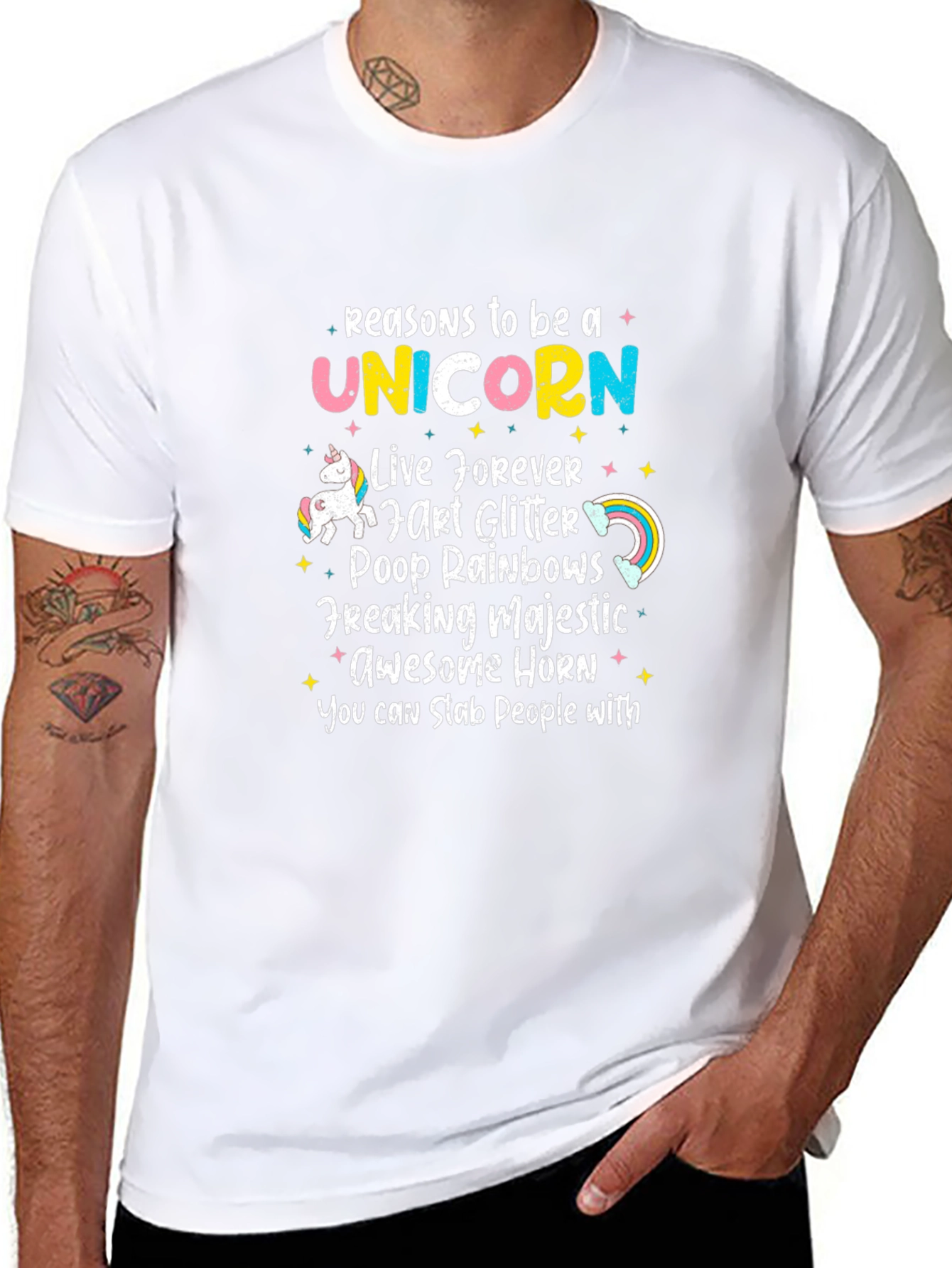 Camiseta Negra Unicornio Divertida