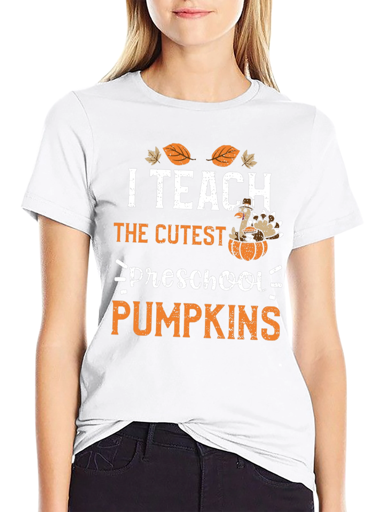 Camiseta I Teach Cutest Preschool Pumpkins