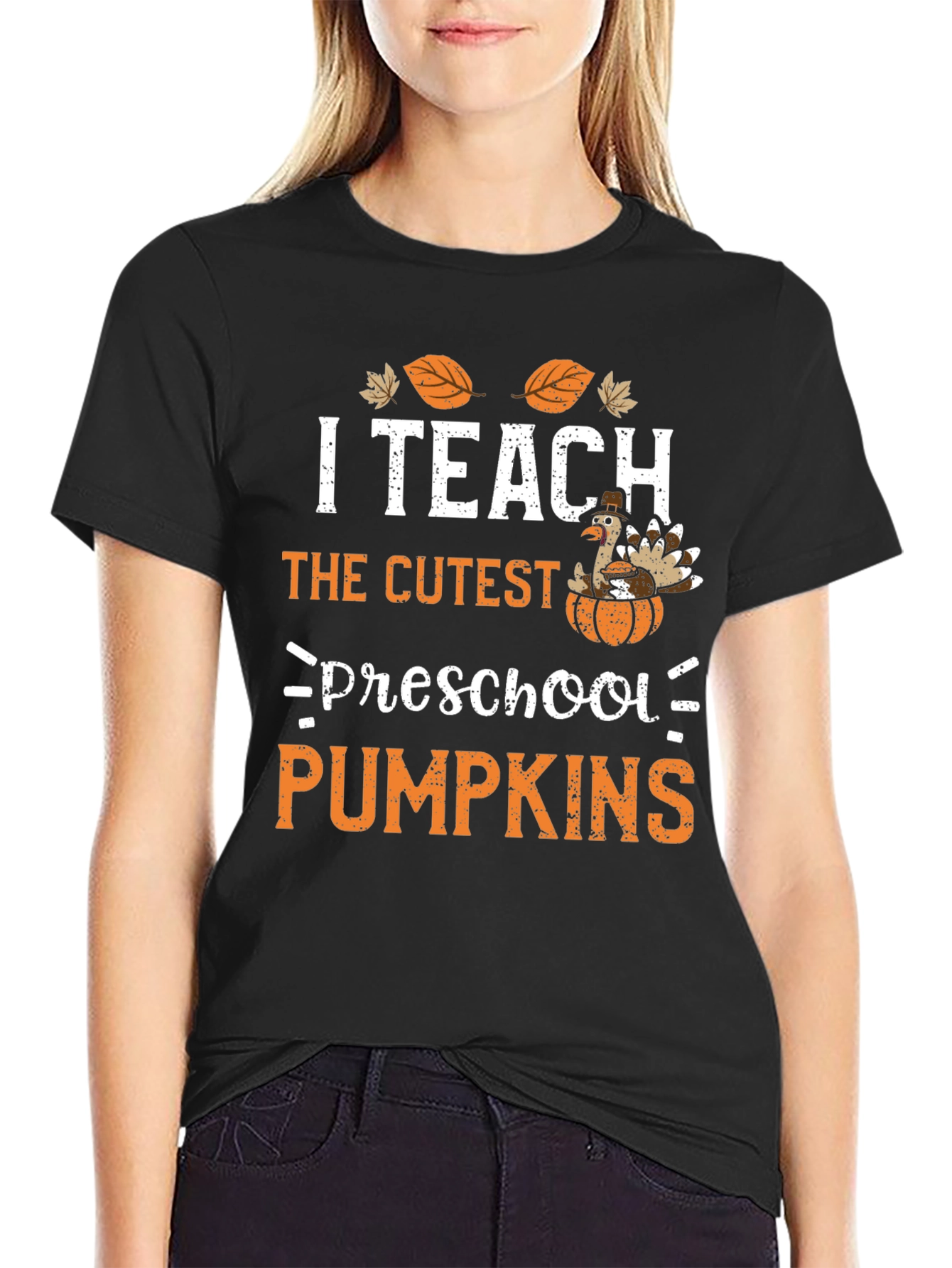 Camiseta I Teach Cutest Preschool Pumpkins