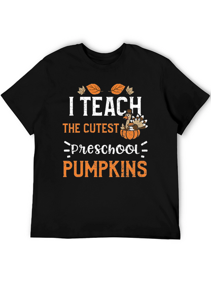 Camiseta I Teach Cutest Preschool Pumpkins