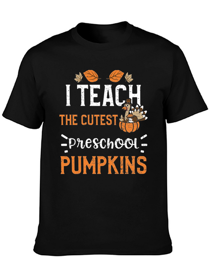 Camiseta I Teach Cutest Preschool Pumpkins