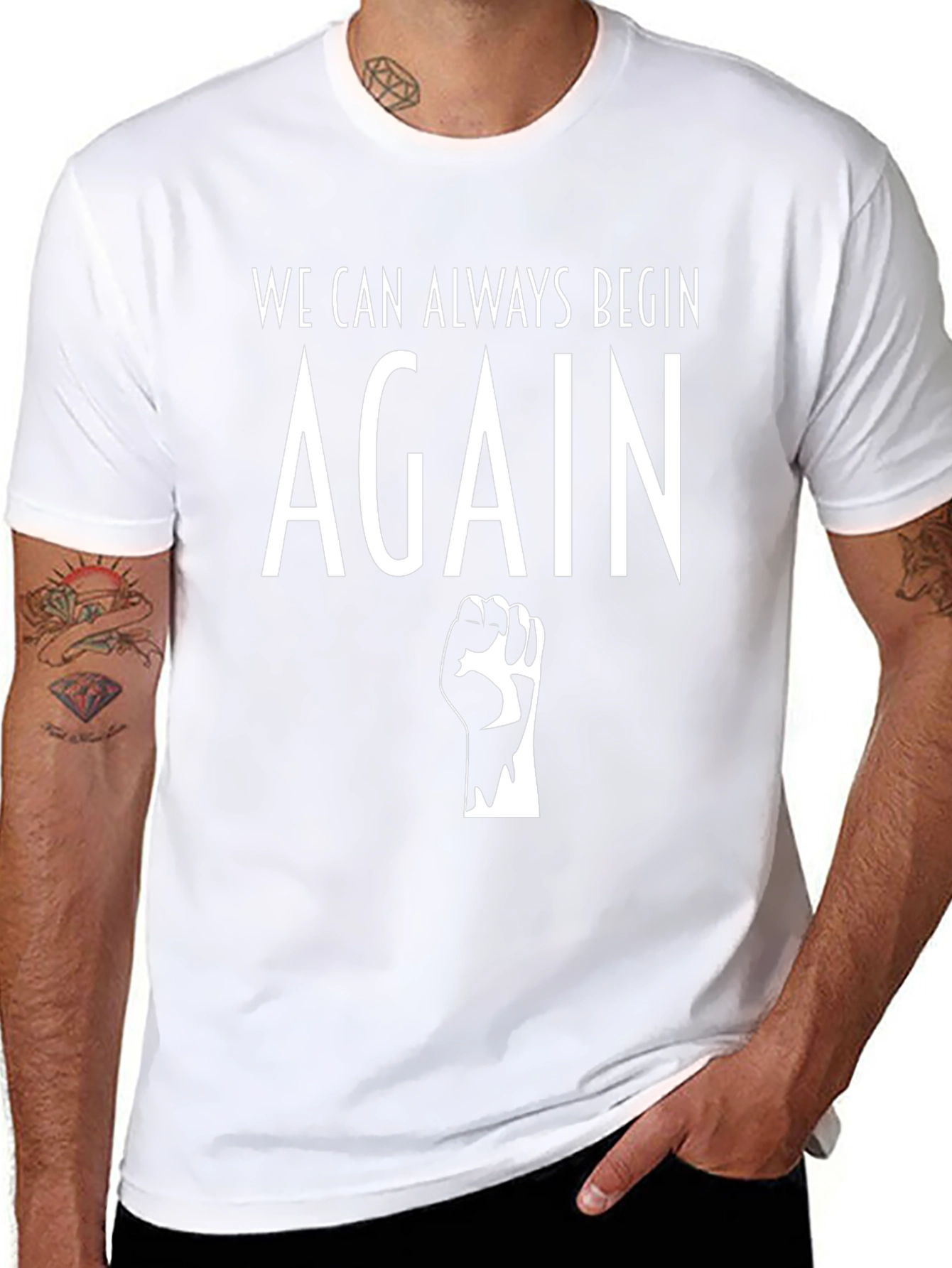 Camiseta Negra: Siempre Podemos Empezar de Nuevo