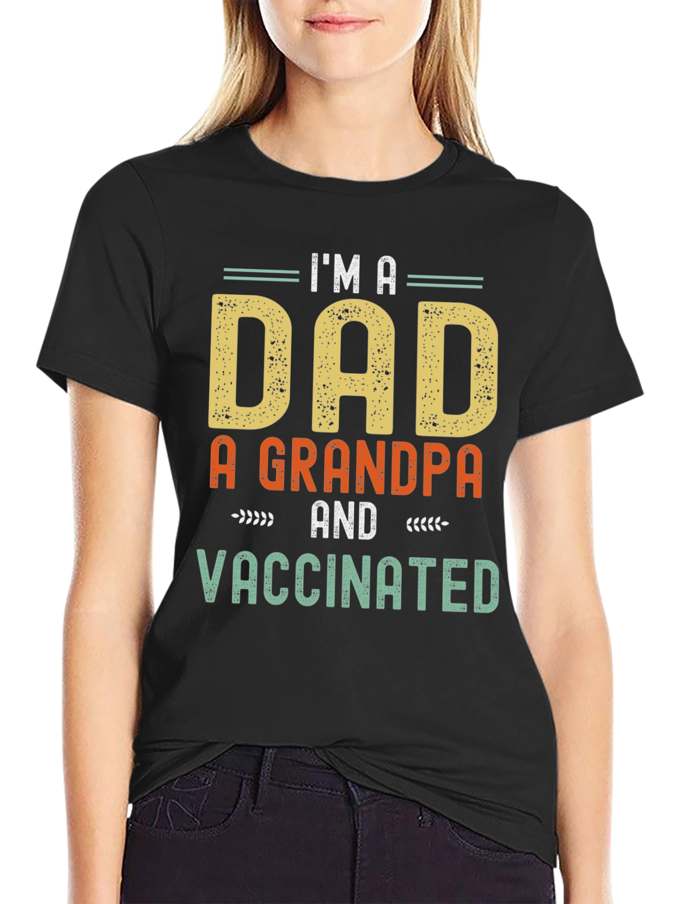 Camiseta Hombre: Soy Papá Abuelo y Vacunado
