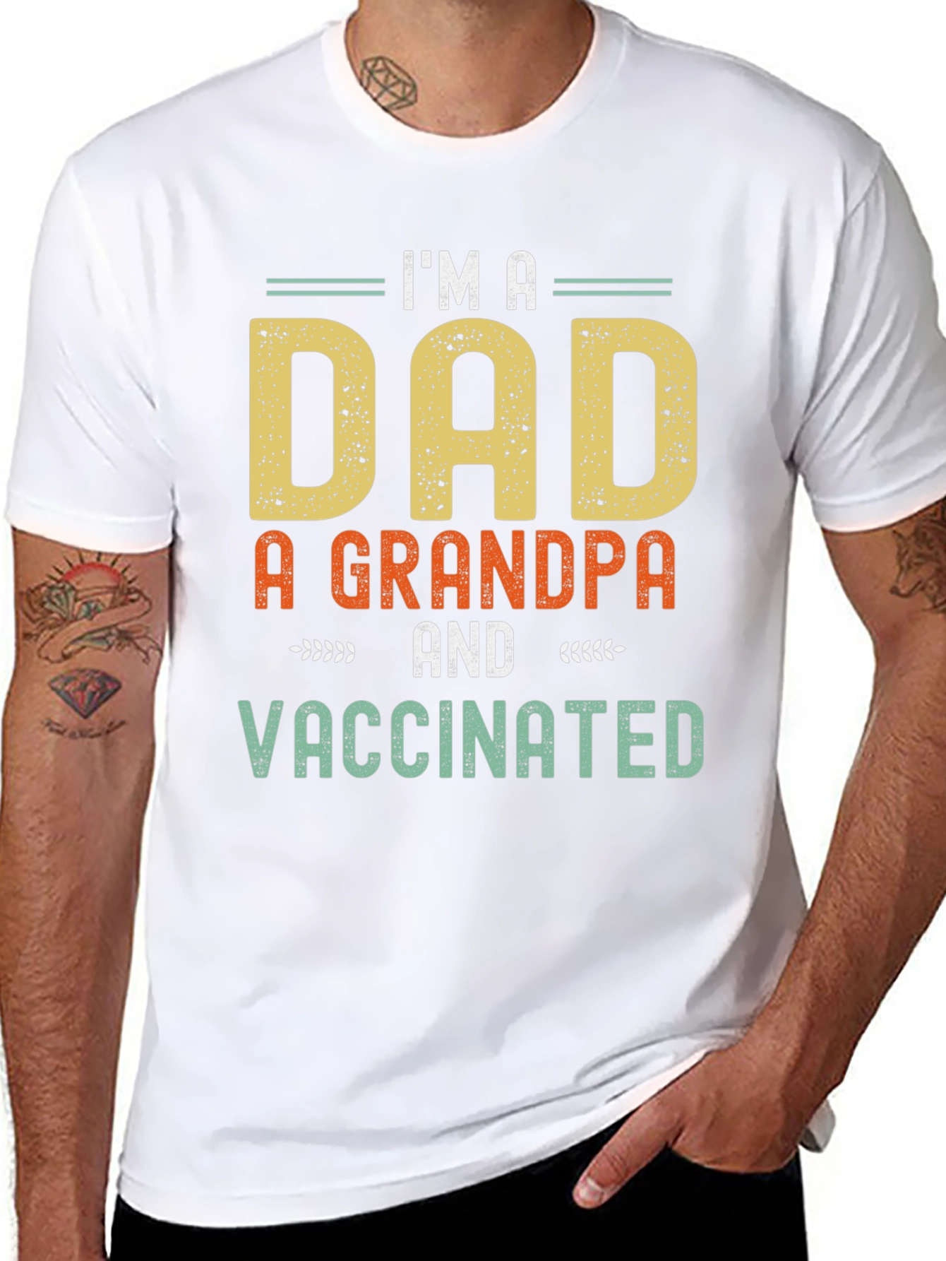 Camiseta Hombre: Soy Papá Abuelo y Vacunado