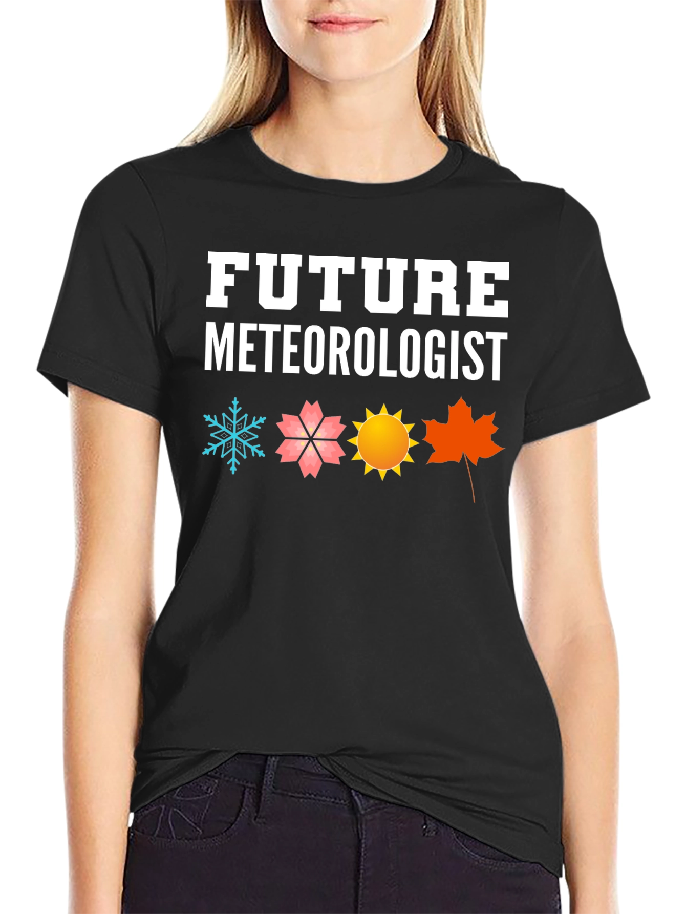 Camiseta Negra Futuro Meteorólogo Estacional