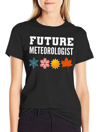 Camiseta Negra Futuro Meteorólogo Estacional