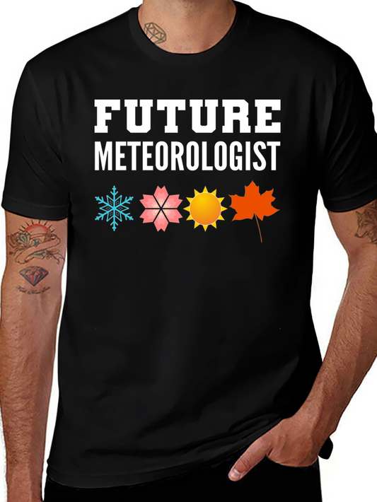 Camiseta Negra Futuro Meteorólogo Estacional