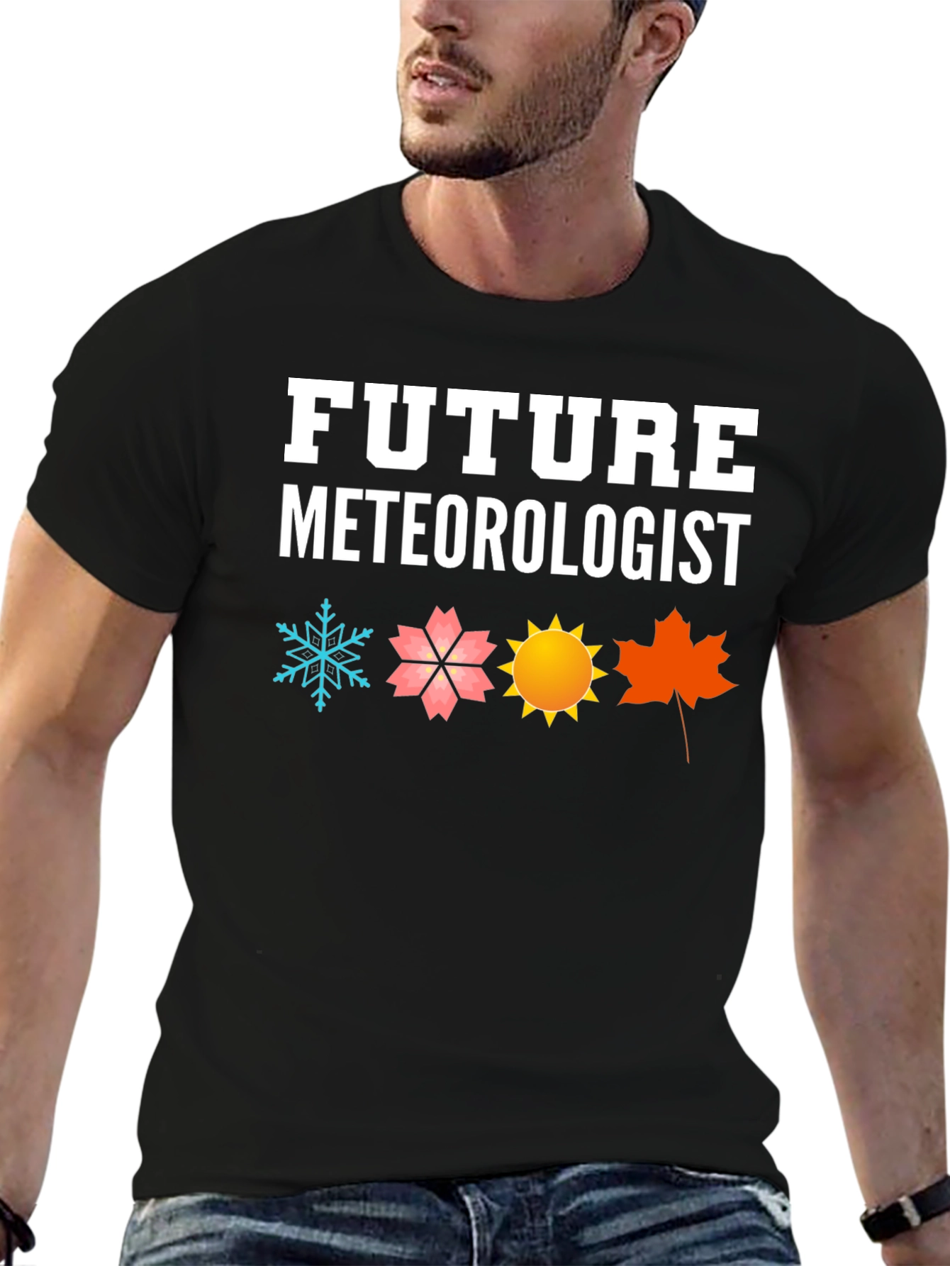 Camiseta Negra Futuro Meteorólogo Estacional