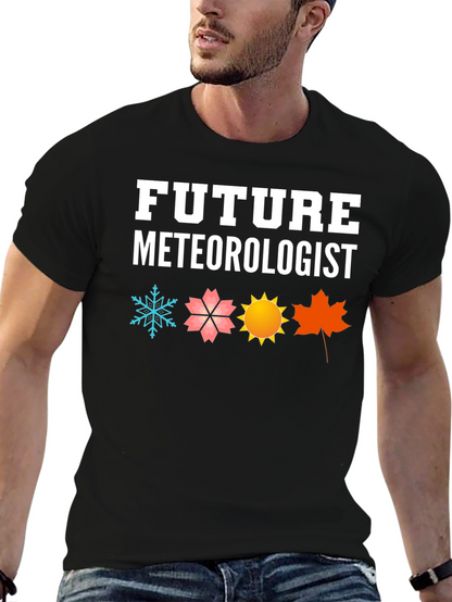 Camiseta Negra Futuro Meteorólogo Estacional