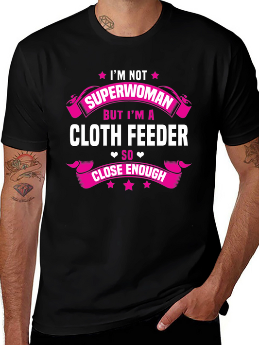 Camiseta Negra con Diseño Cloth Feeder