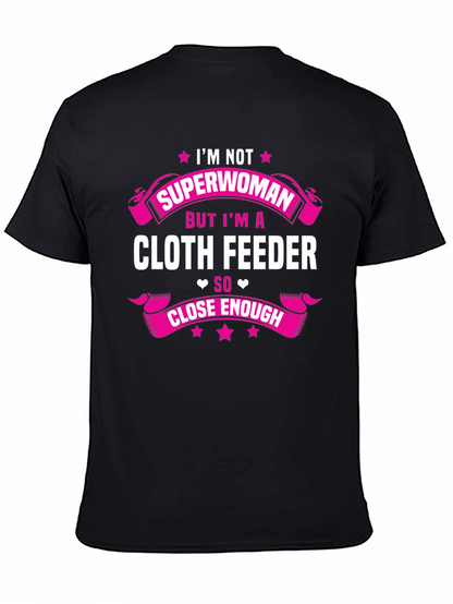 Camiseta Negra con Diseño Cloth Feeder